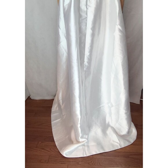 New LULUS Wmn's (L) Dreamy Forever White Taffeta Rosette Maxi Dress with Pockets - Picture 8 of 16